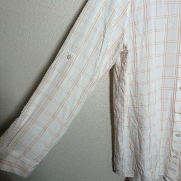 Calvin Klein Blouse Women's Medium Plaid Button Up Long Sleeve Casual Top - Picture 5 of 9